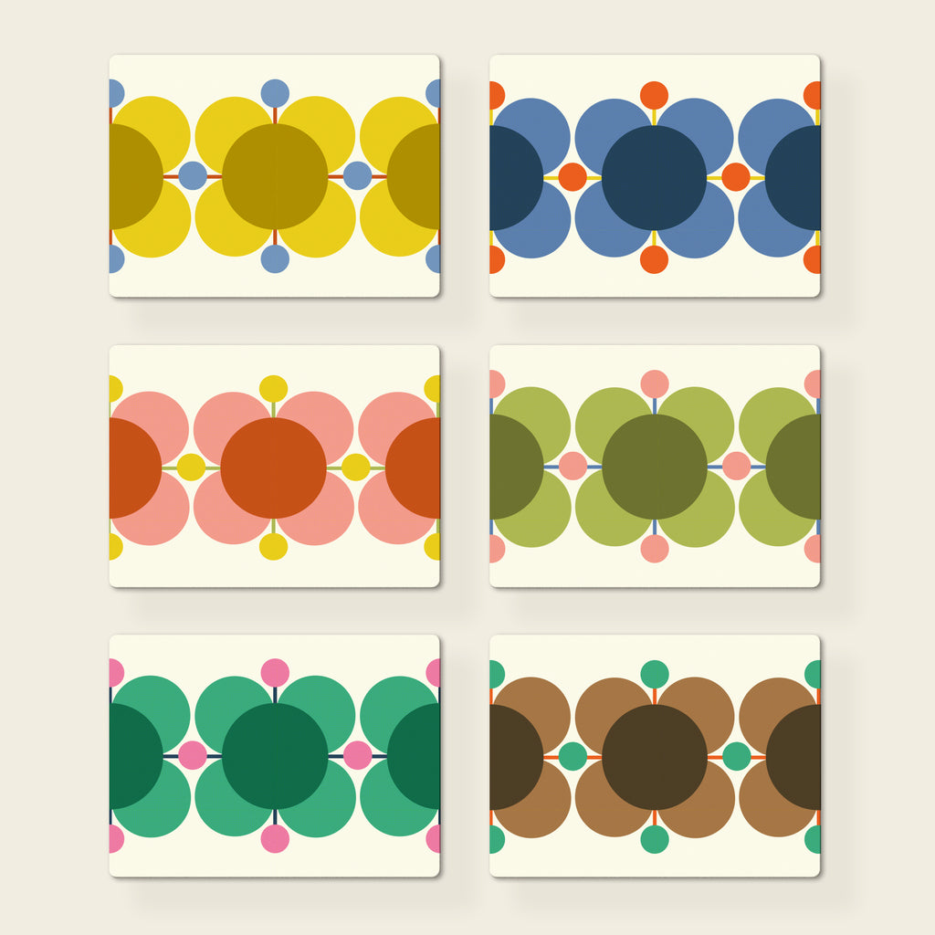 Orla Kiely Home 148529 Set 6 Placemats Atomic Flower