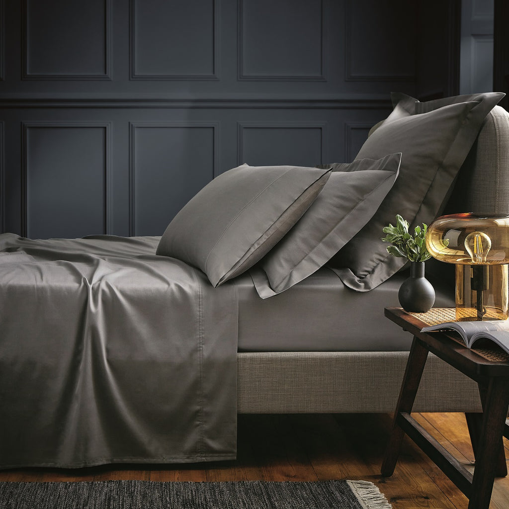 Bedeck of Belfast Fine Linens 100% Egyptian Cotton Sateen 600 Thread Count Grey Sheets