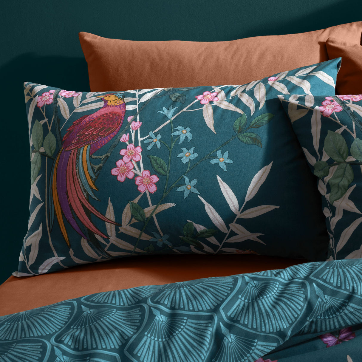 Catherine Lansfield Tropical Floral Birds Green Bedding