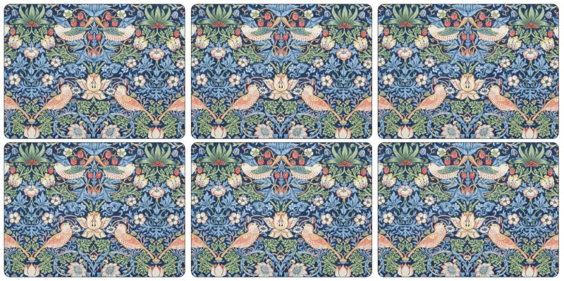 Morris & Co Strawberry Thief Blue Placemats Set of 6