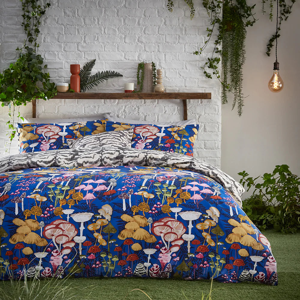 Furn Amanita Mushroom Cobalt Duvet Set
