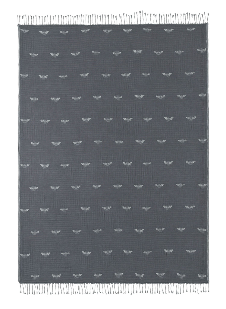 Sophie Allport Bee Granite 150cm x 200cm Throw