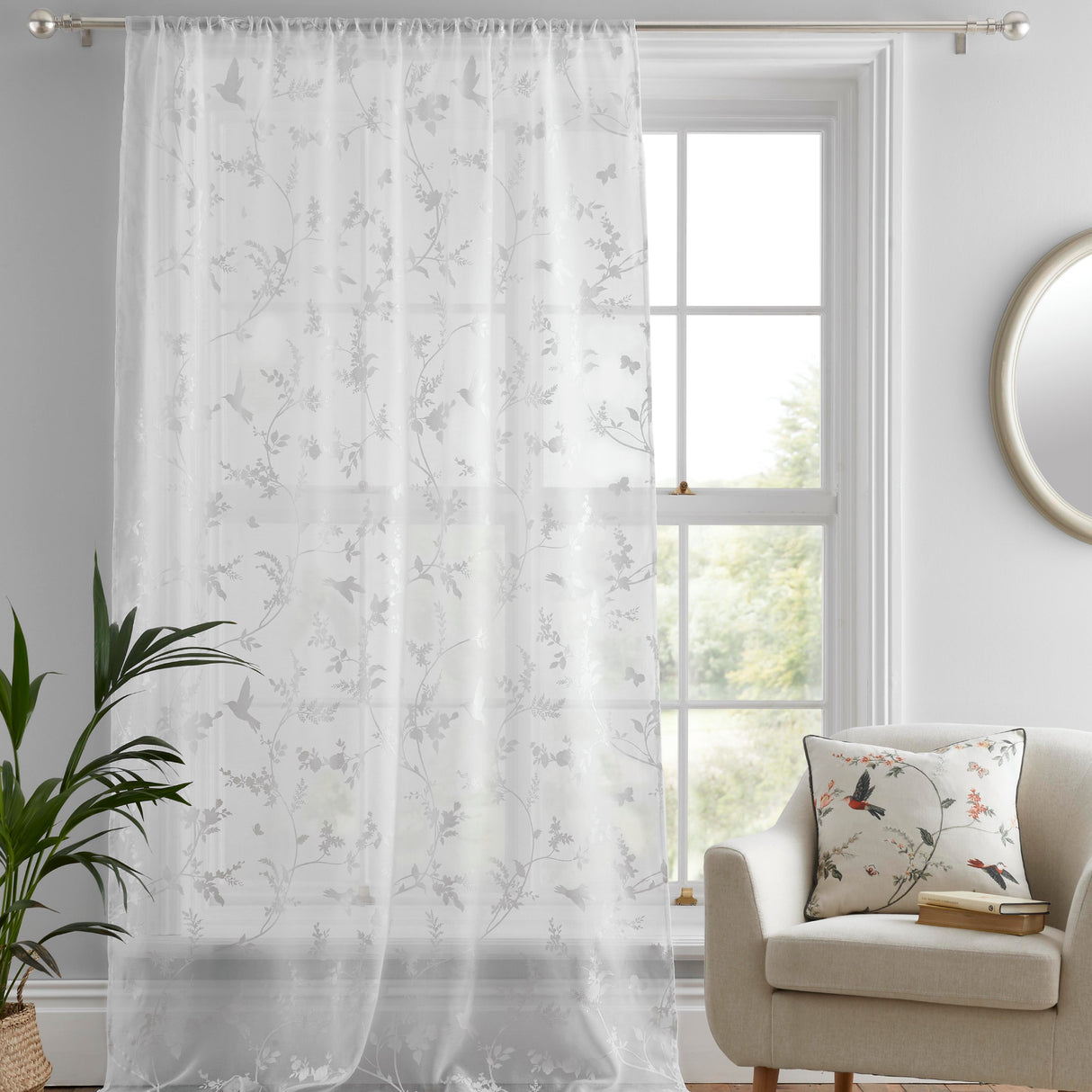 Dreams N Drapes Darnley White Voile Panel