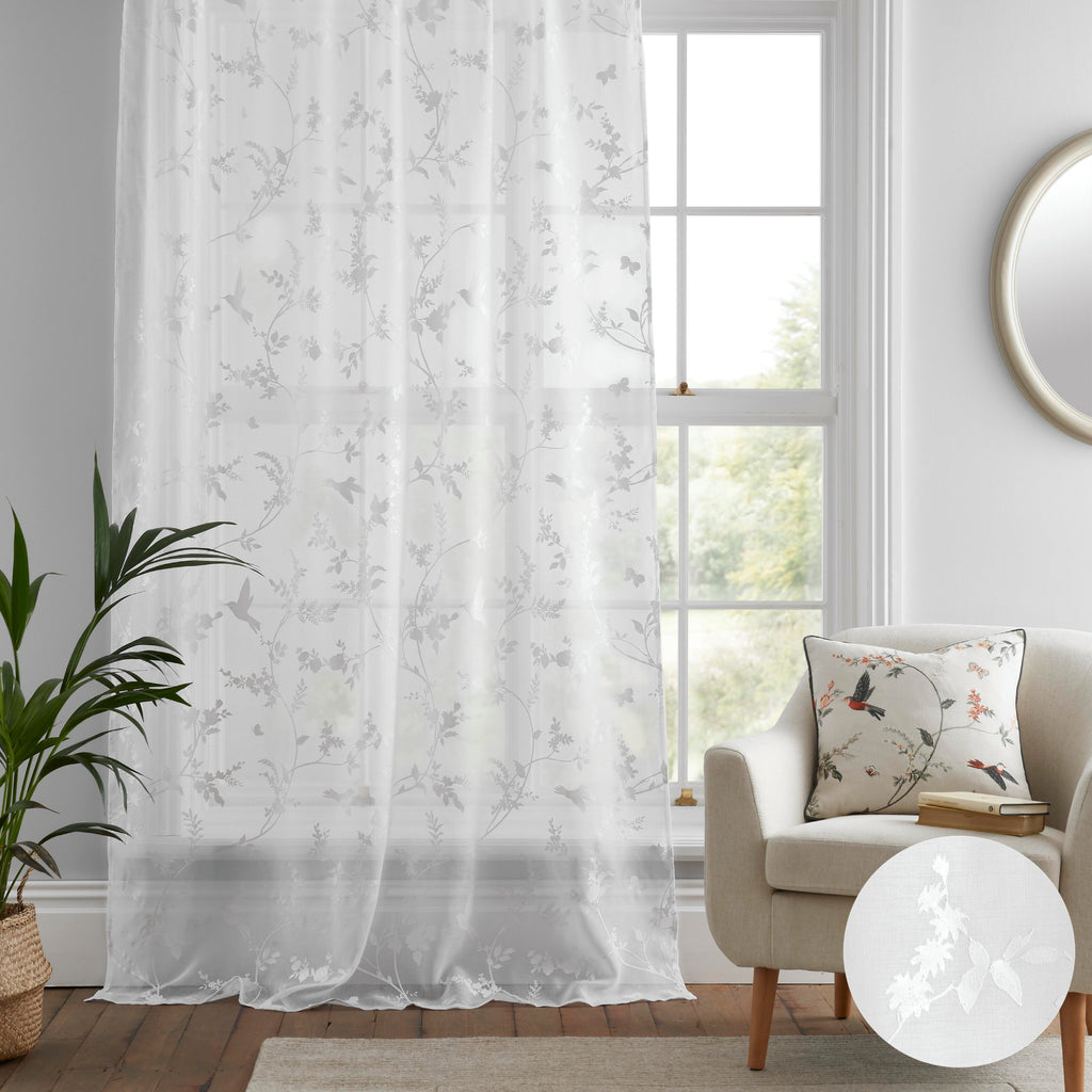 Dreams N Drapes Darnley White Voile Panel