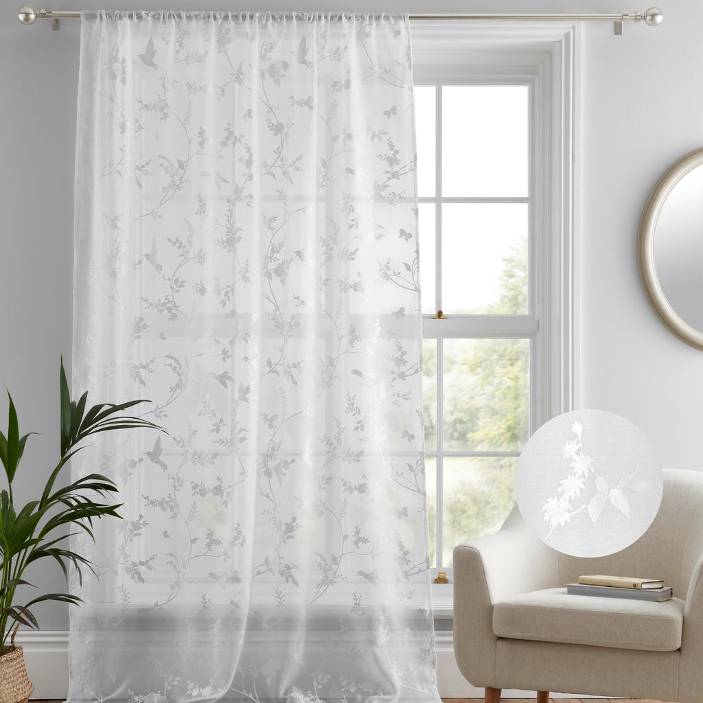 Dreams N Drapes Darnley White Voile Panel