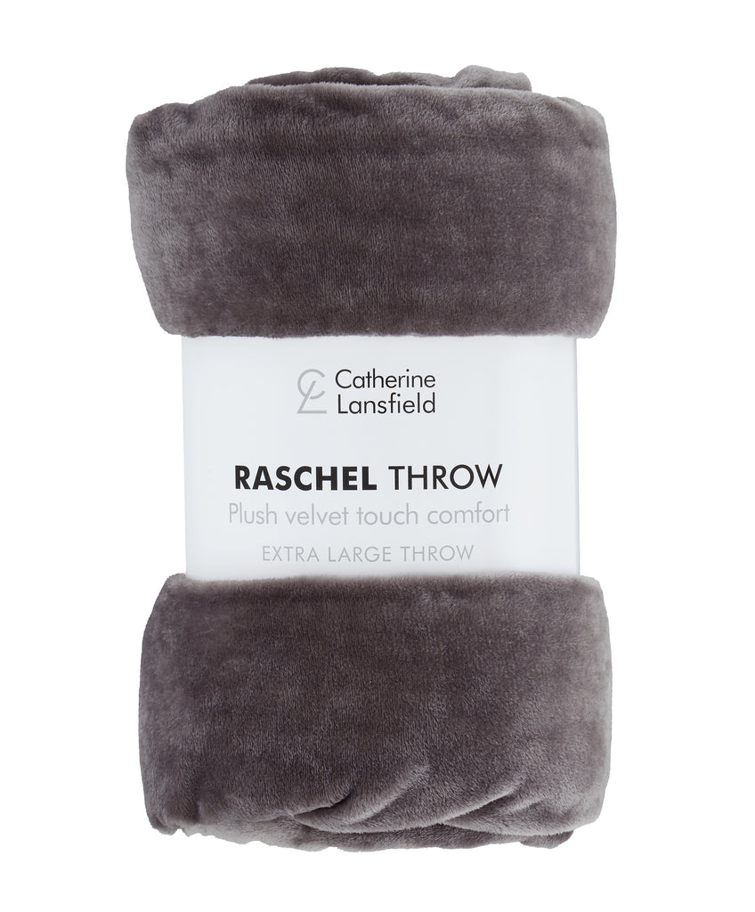 Catherine Lansfield Plain Raschel Velvet Touch 200cm x 240cm Throws