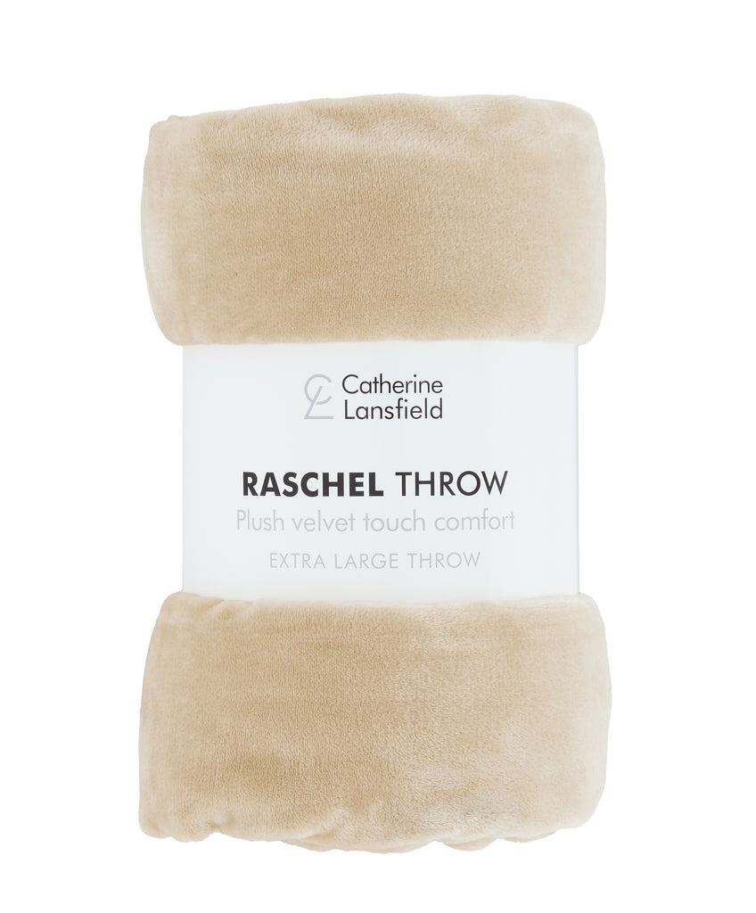 Catherine Lansfield Plain Raschel Velvet Touch 200cm x 240cm Throws