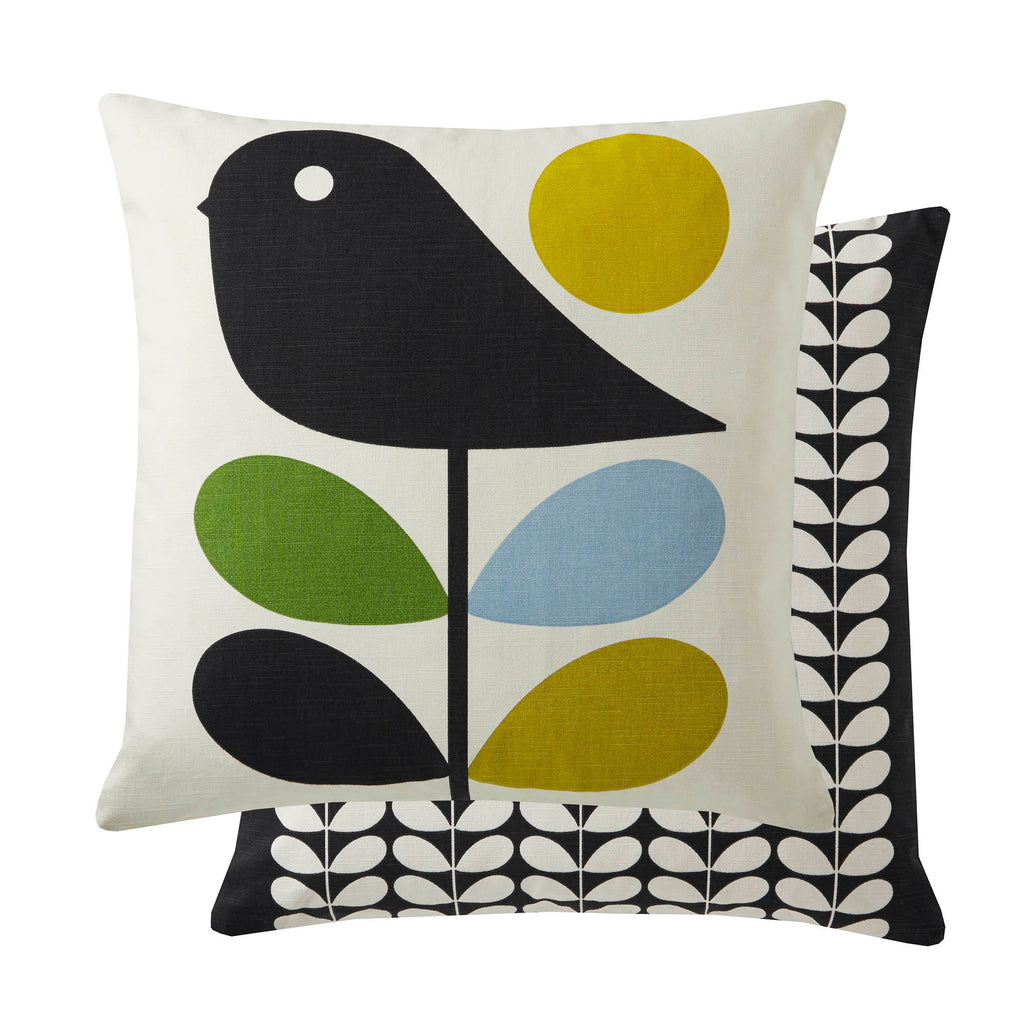 Early Bird Duck Egg 45cmx45cm Feather Filled Cushion by Orla Kiely