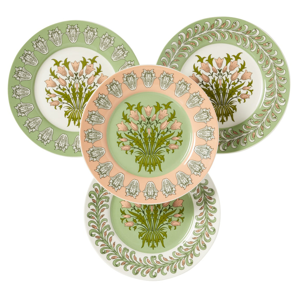 FG6867 William Morris at Home Useful & Beautiful Four Assorted Fine China Dessert Plates Set of 4
