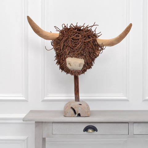 Voyage Maison WS15002 Wooden Sculpture Highland Cow