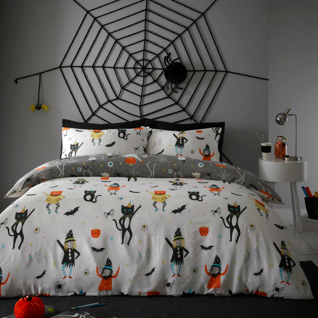 Bedlam Halloween Party Grey Bedding