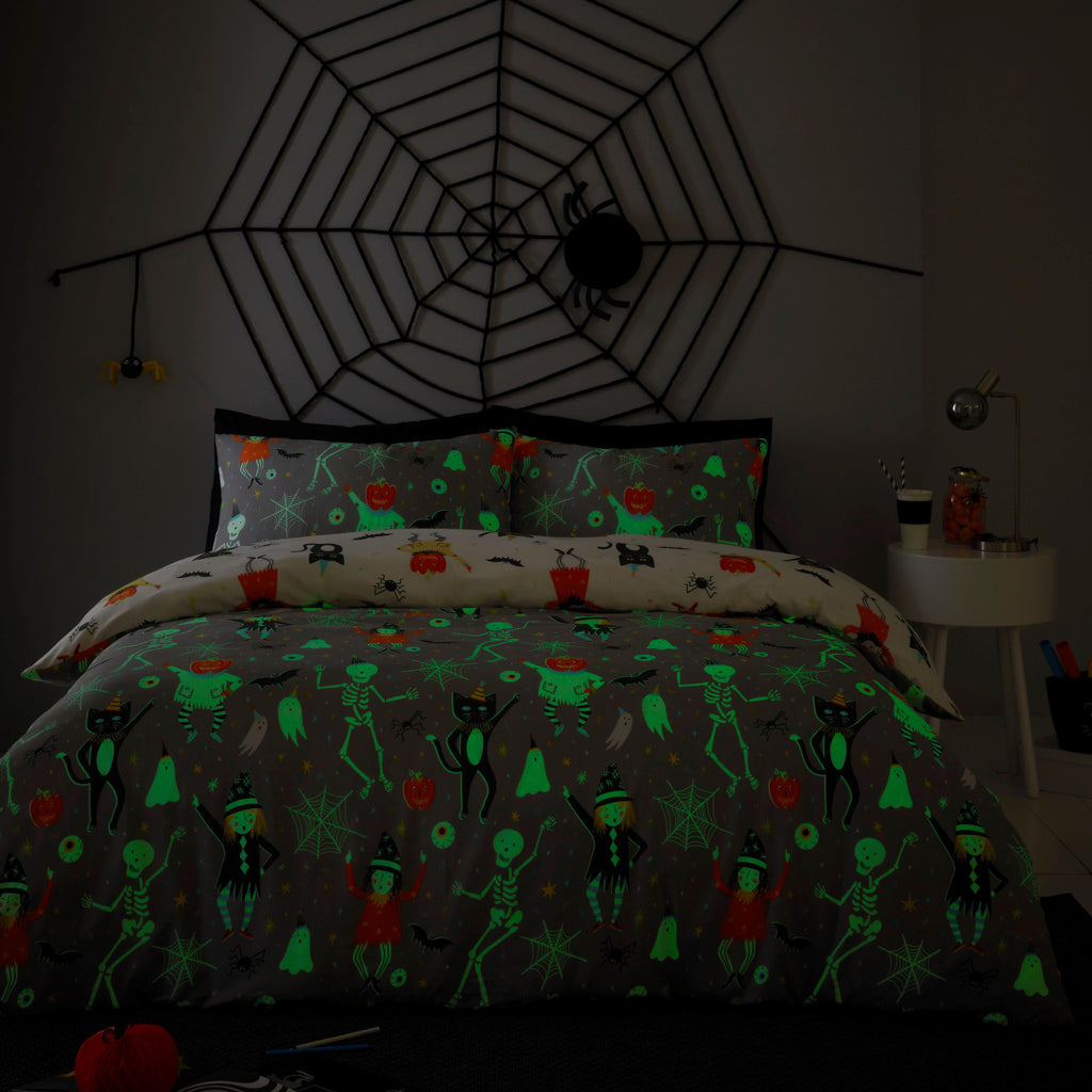 Bedlam Halloween Party Grey Bedding