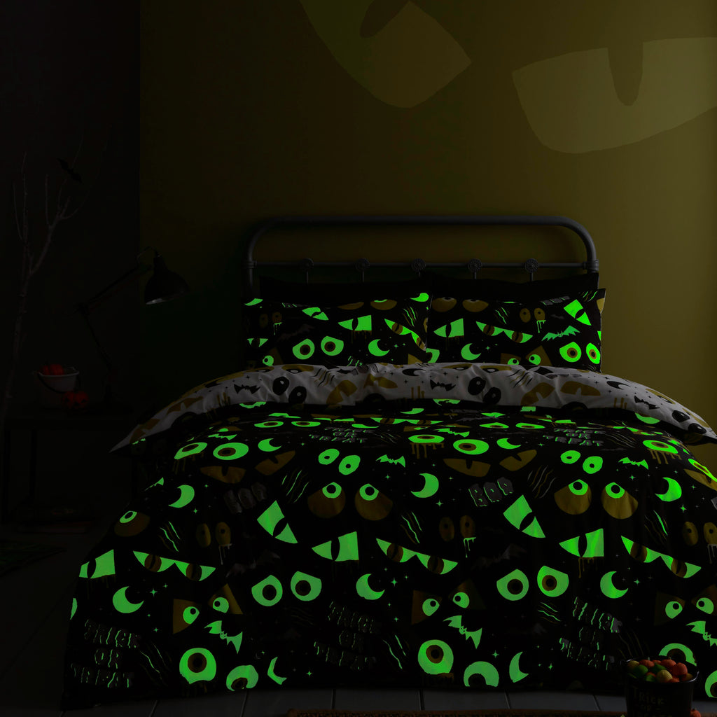 Bedlam Halloween Trick or Treat Glow Black Bedding