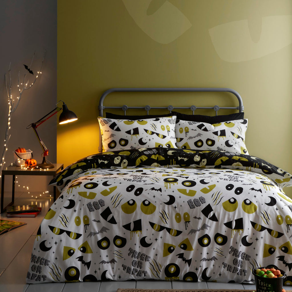 Bedlam Halloween Trick or Treat Glow Black Bedding