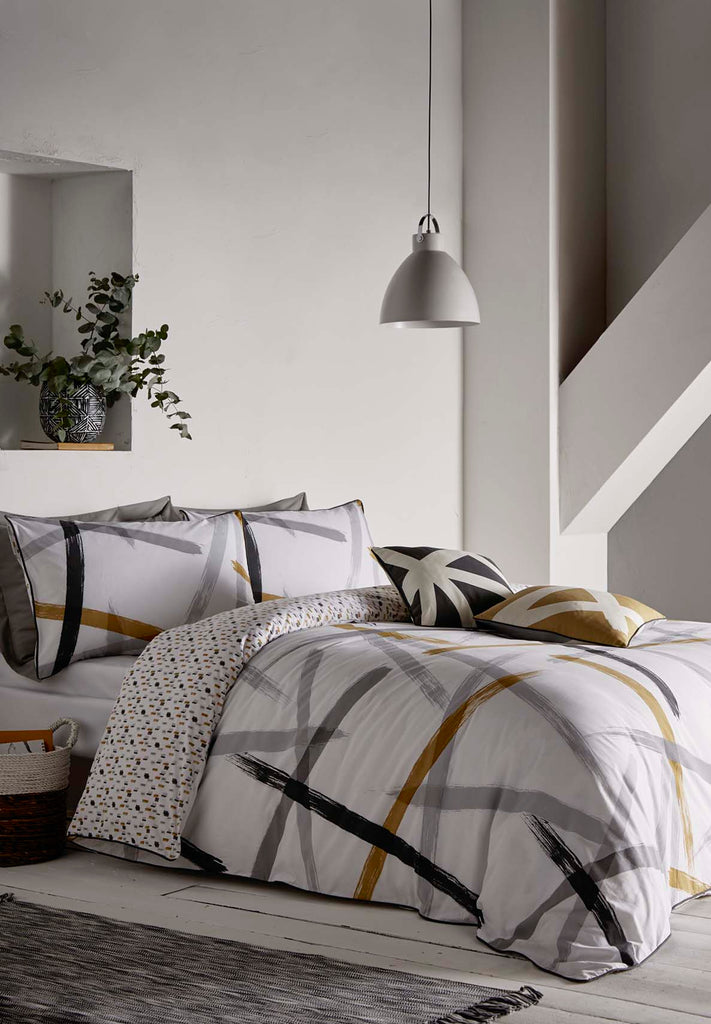 Appletree Style Leda Grey & Ochre Duvet Set