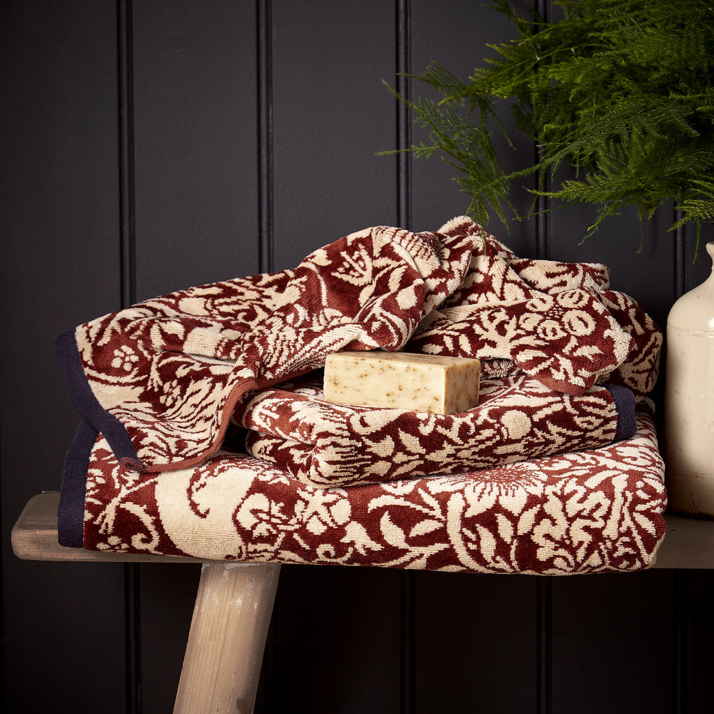 Morris & Co Strawberry Thief 60% Cotton/40% Modal 600gsm Towels