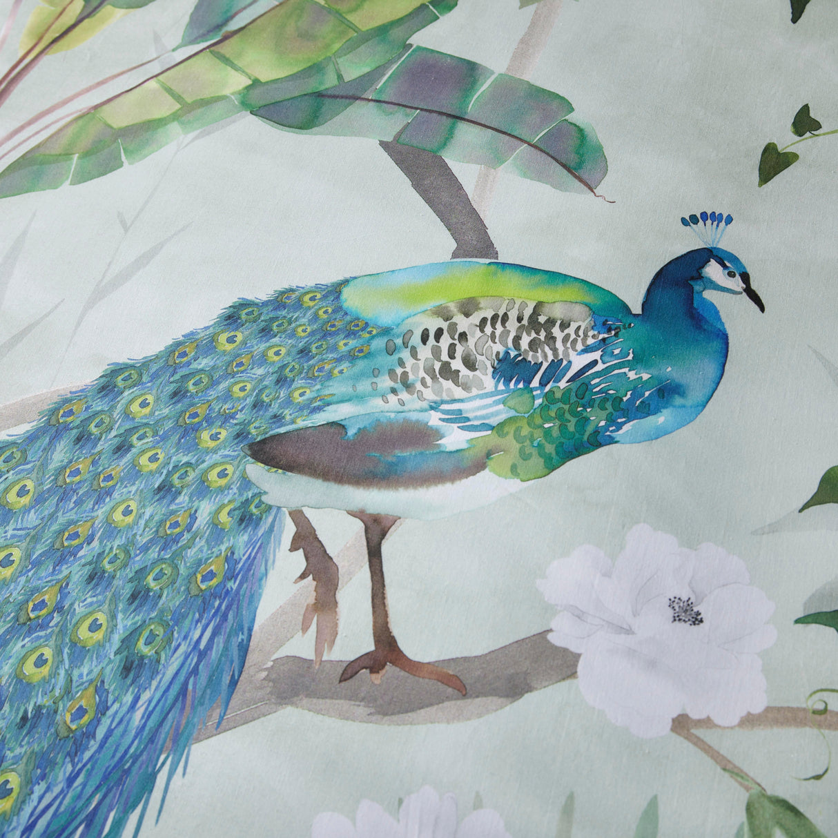 Soiree Peacock Jungle Green Duvet Set