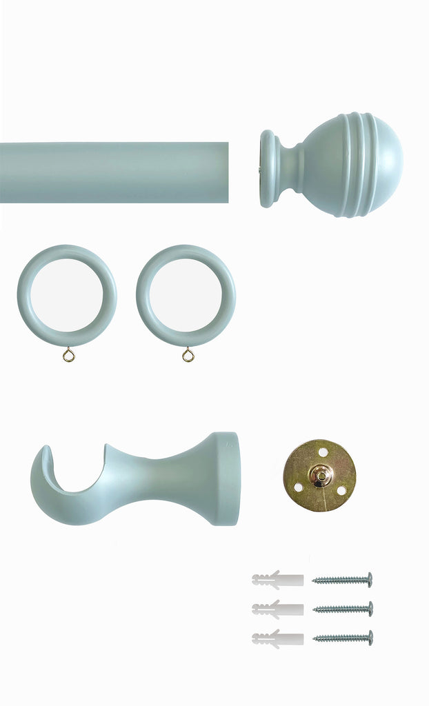 Laura Ashley Wooden Ribbed Ball Curtain Pole (ORDER ONLY)