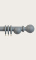 Laura Ashley Wooden Ribbed Ball Curtain Pole (ORDER ONLY)