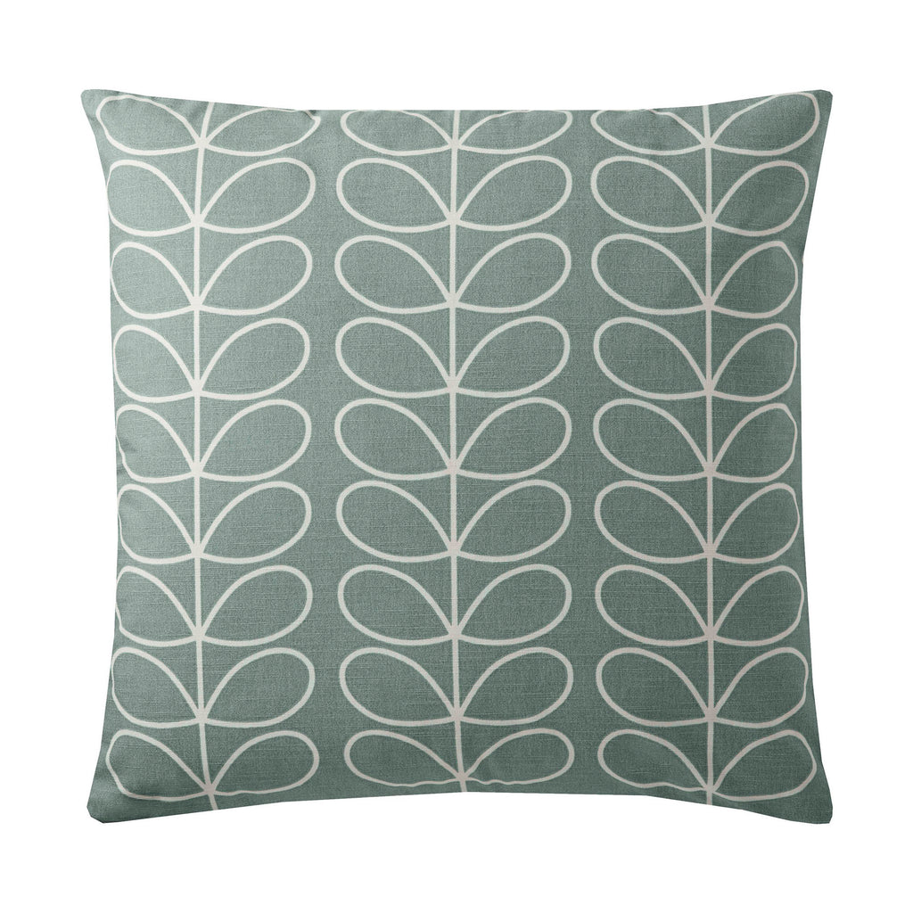 Small Linear Stem Duck Egg 50cm x 50cm Feather Filled Cushion by Orla Kiely
