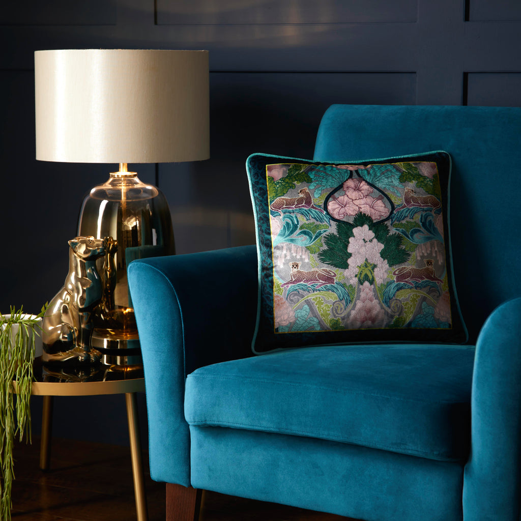 Laurence Llewelyn Bowen Suburban Jungle Teal 43cm x 43cm Cushion