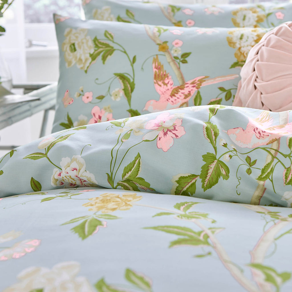Laura Ashley Summer Palace Duck Egg Quilt Set