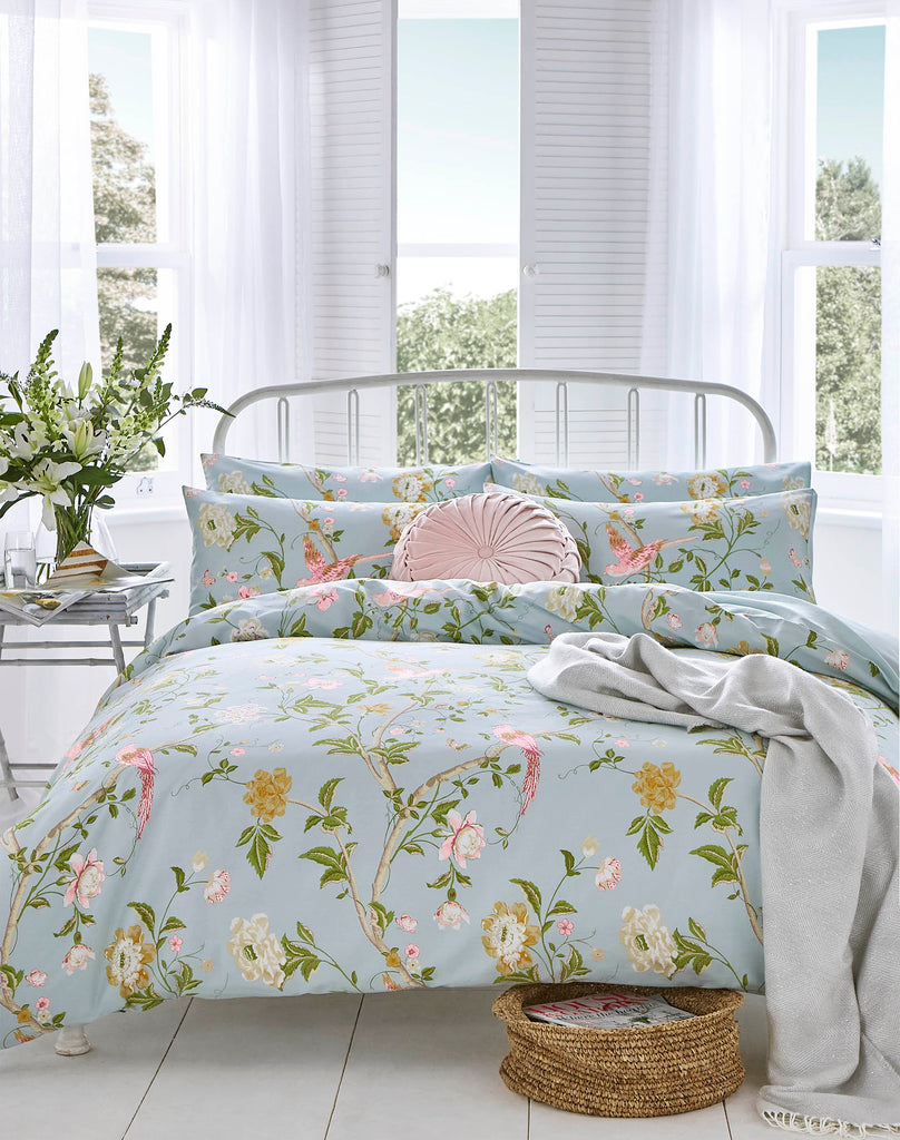 Laura Ashley Summer Palace Duck Egg Quilt Set
