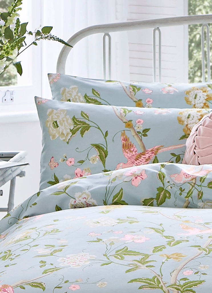 Laura Ashley Summer Palace Duck Egg Quilt Set