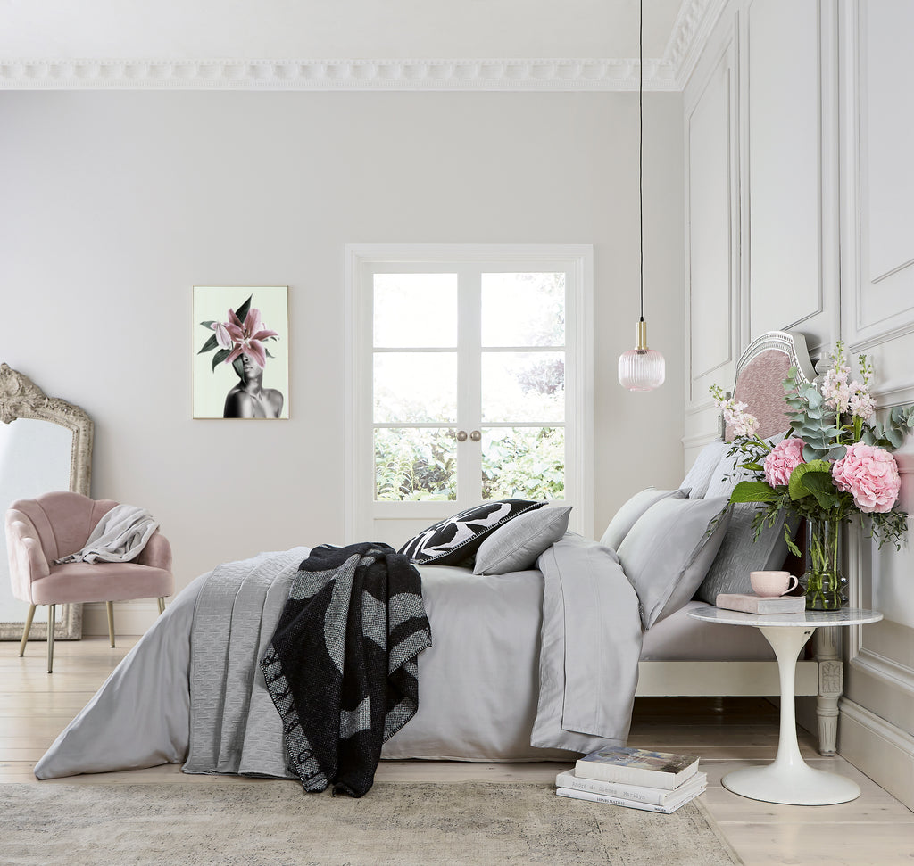 Ted Baker 250TC 100% BCI Cotton Sateen Silver Sheets