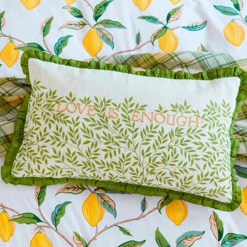 William Morris & Co Lemon Tree/Willow Bough Leaf Green 50cm x 30cm Feather Filled Cushion