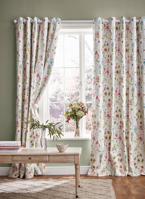 Laura Ashley Wild Meadow Blackout Lined Eyelet Curtains