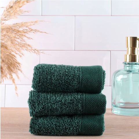 Drift Home Abode Eco 80% BCI Cotton/20% Recycled Polyester 600gsm Deep Green Towels