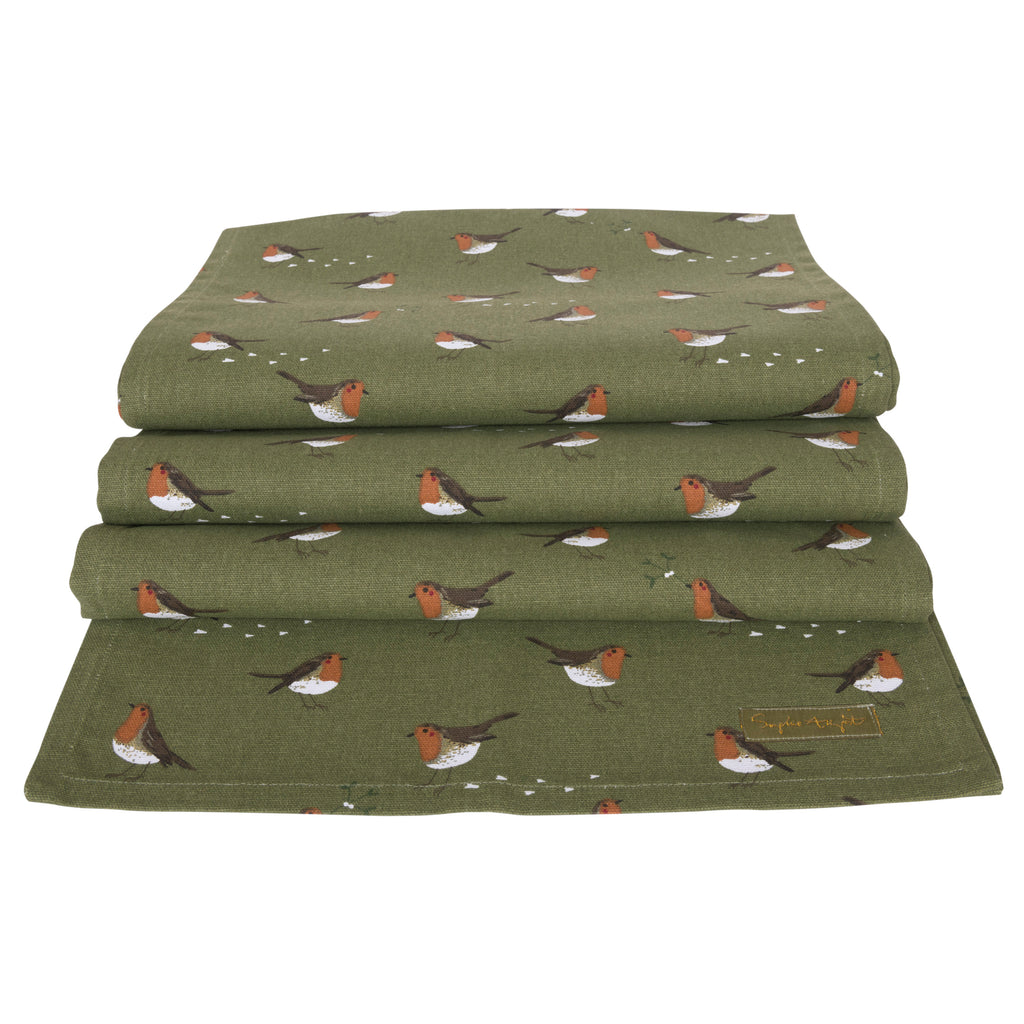 ALL101810 Sophie Allport Robin Green Table Runner