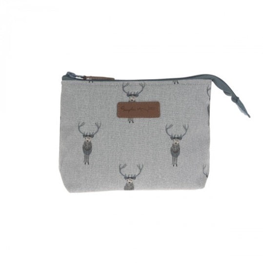 ALL29510 Sophie Allport Canvas Makeup Bag Small Highland Stag