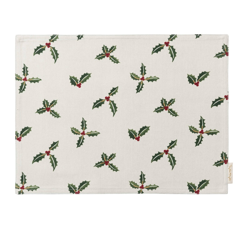 Sophie Allport ALL50820 Fabric Placemat Christmas Holly & Berry
