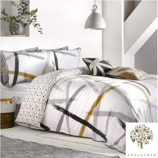 Appletree Style Leda Grey & Ochre Duvet Set