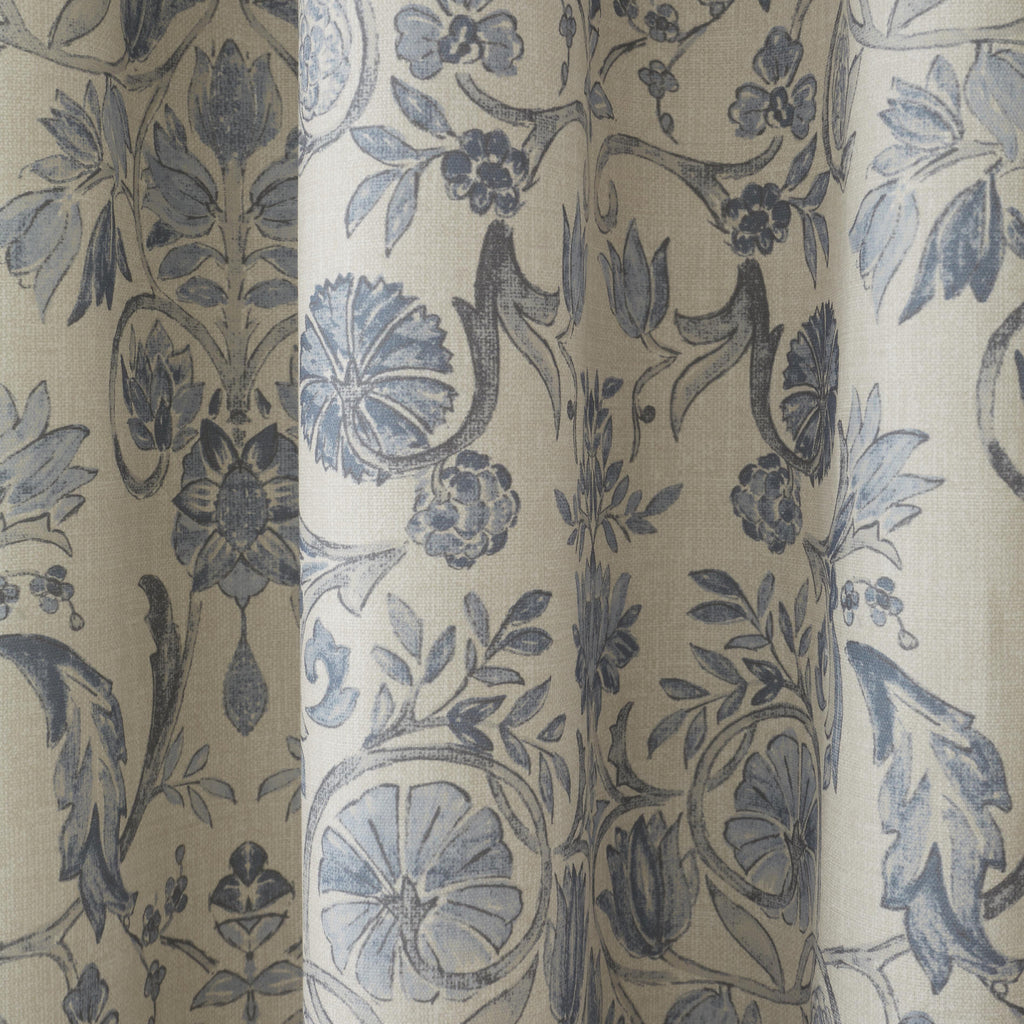 Dreams N Drapes Averie Blue 3" Heading Lined Curtains