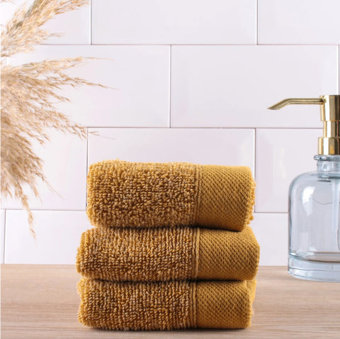 Drift Home Abode Eco 80% BCI Cotton/20% Recycled Polyester 600gsm Ochre Towels