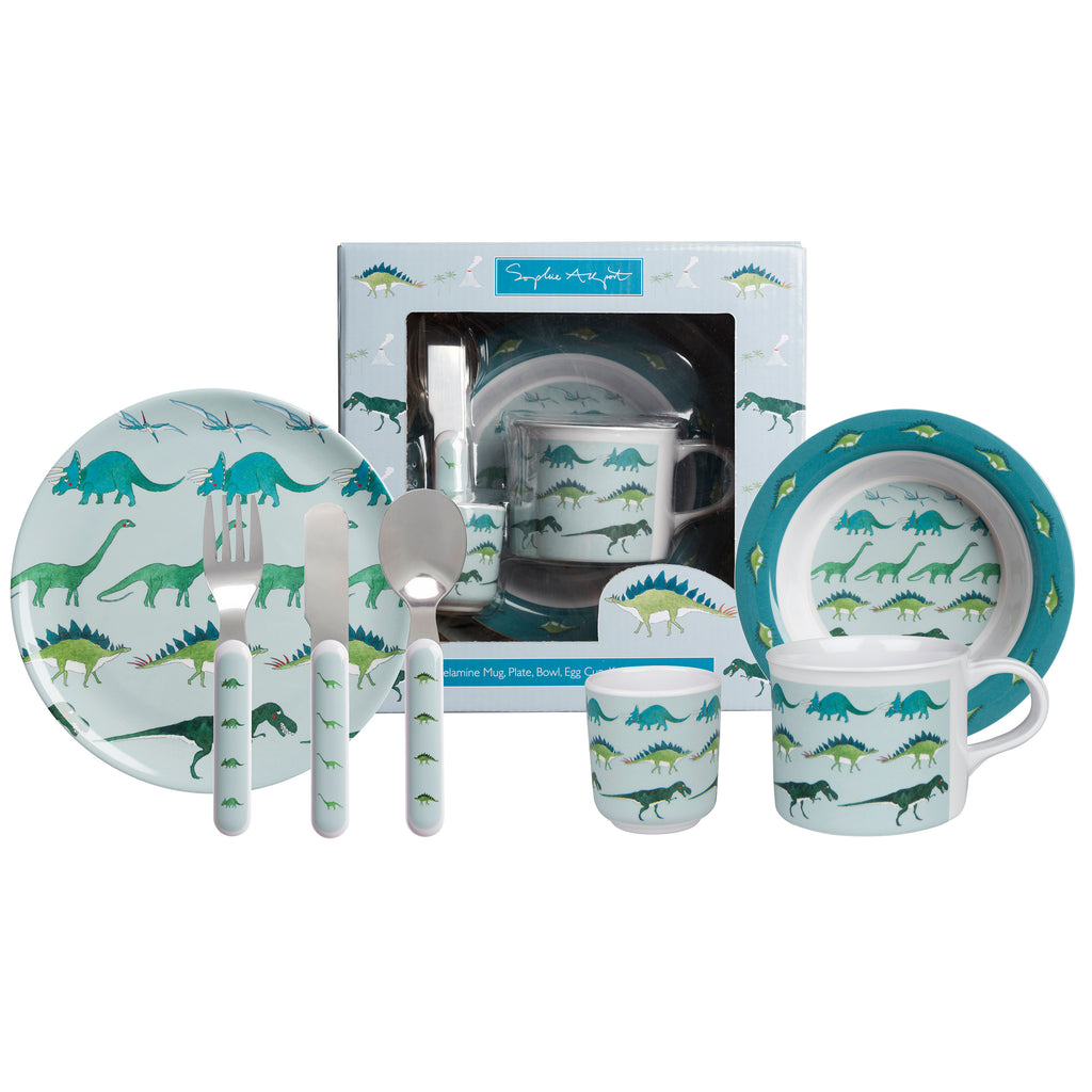 MCS4501 Sophie Allport Dinosaurs Childrens Melamine 7 Piece Set