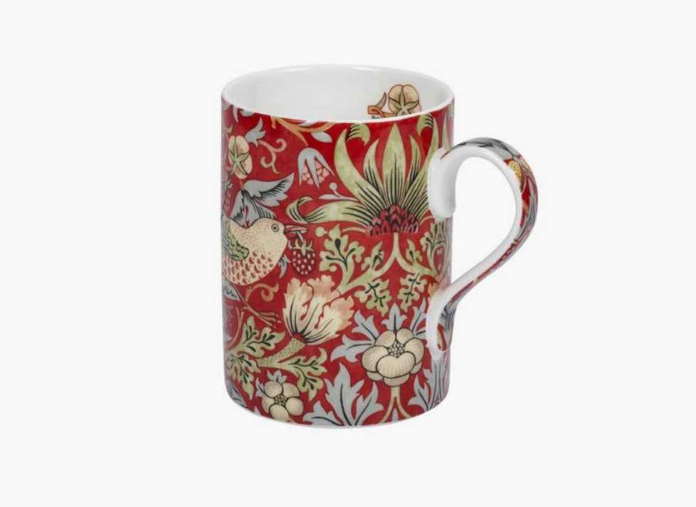 Morris & Co Strawberry Thief Crimson/Slate Mug