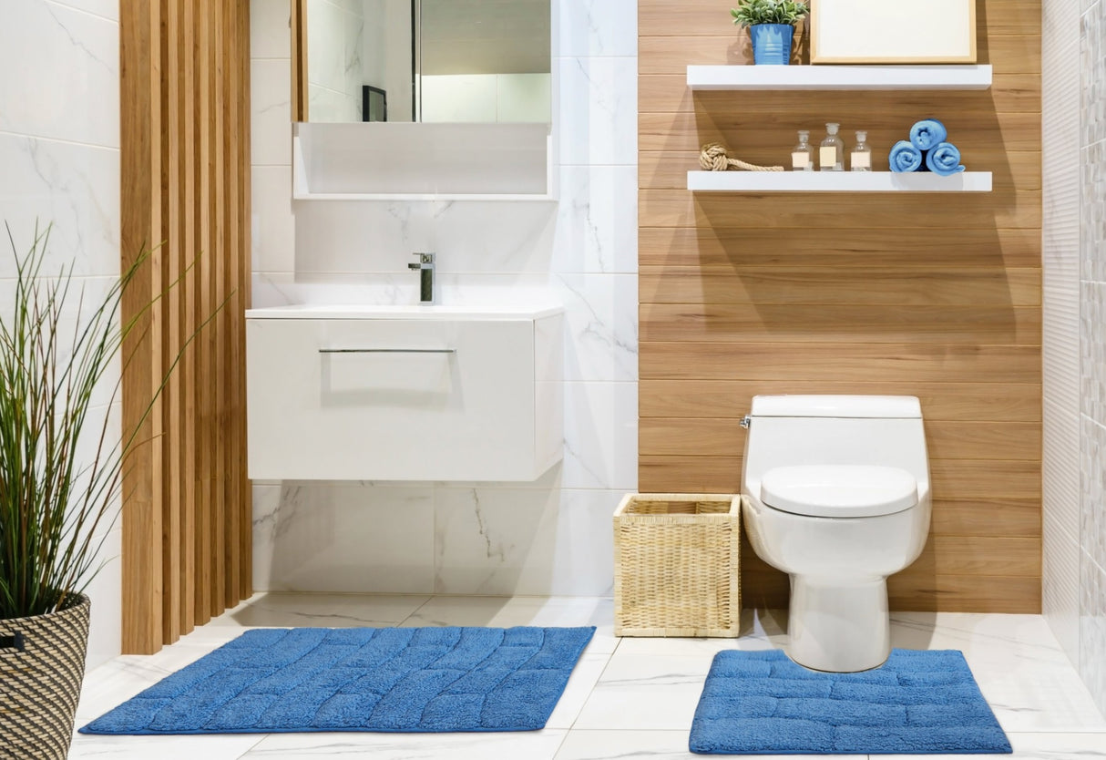 Waves 100% Cotton 2 Piece Bath Set