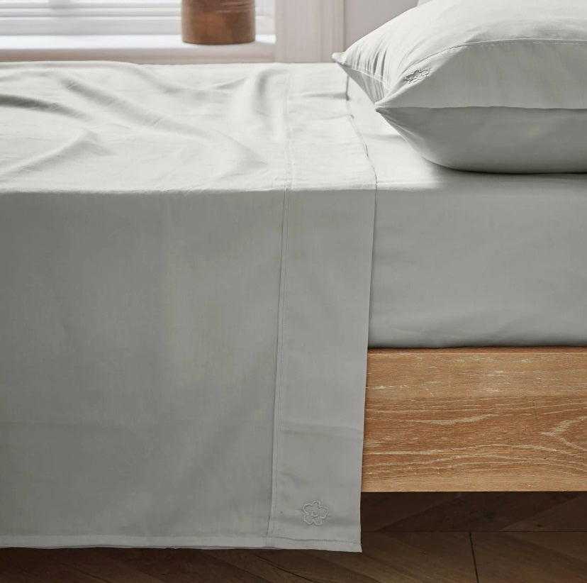 Ted Baker 250TC 100% BCI Cotton Sateen Silver Sheets