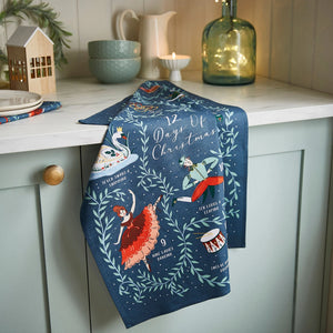 Ulster Weavers 12 Days of Christmas Blue Tea Towel