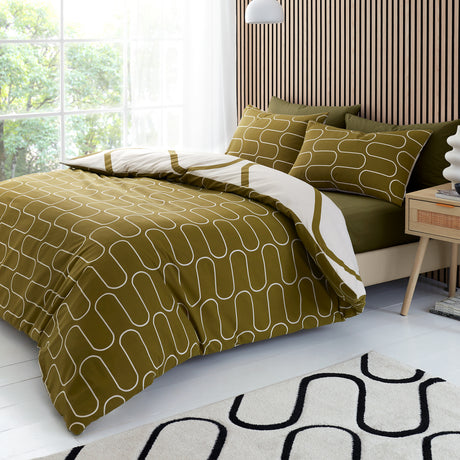 Catherine Lansfield Linear Curve Geometric Duvet Set