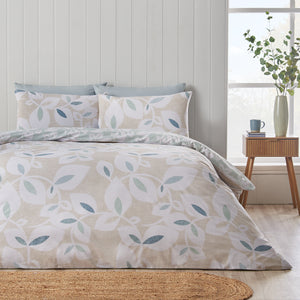 Catherine Lansfield Inga Leaf Natural Duvet Set