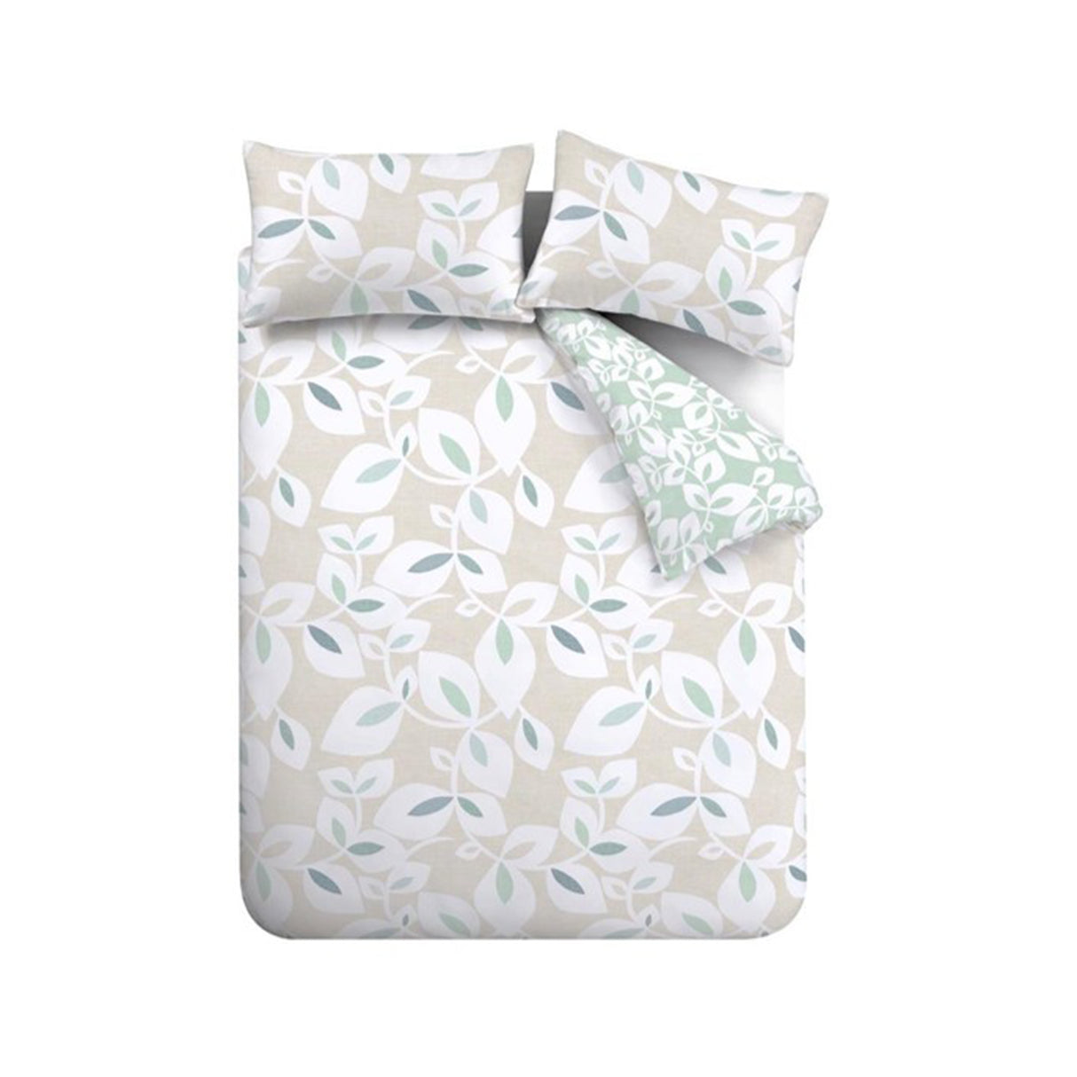 Catherine Lansfield Inga Leaf Natural Duvet Set