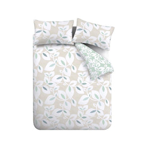 Catherine Lansfield Inga Leaf Natural Duvet Set