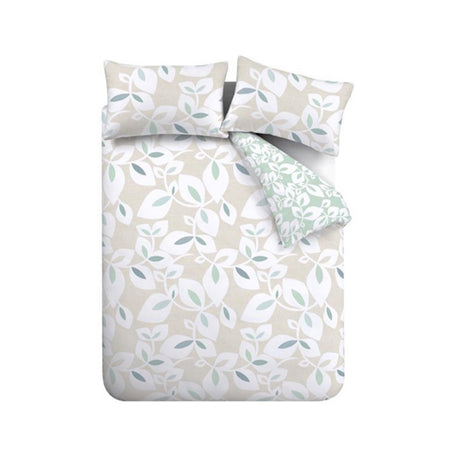 Catherine Lansfield Inga Leaf Natural Duvet Set