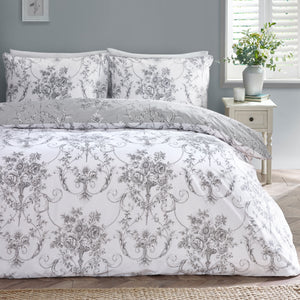 Catherine Lansfield Antoinette Grey Duvet Set