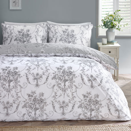 Catherine Lansfield Antoinette Grey Duvet Set
